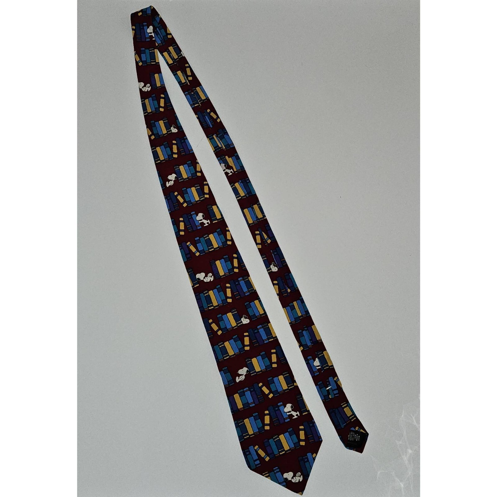 Peanuts Snoopy Book Neck Tie 100% Silk Dark Stormy Night Teacher Librarian READ