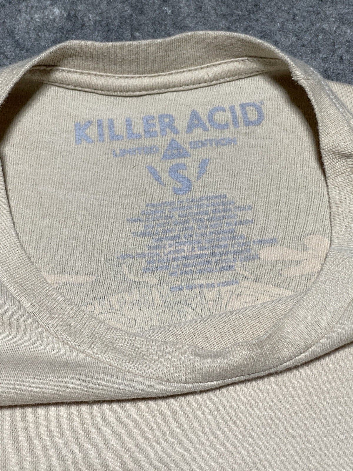 Killer Acid Limited Edition SMALL Light Beige Shirt Try The Brains Moon Shine