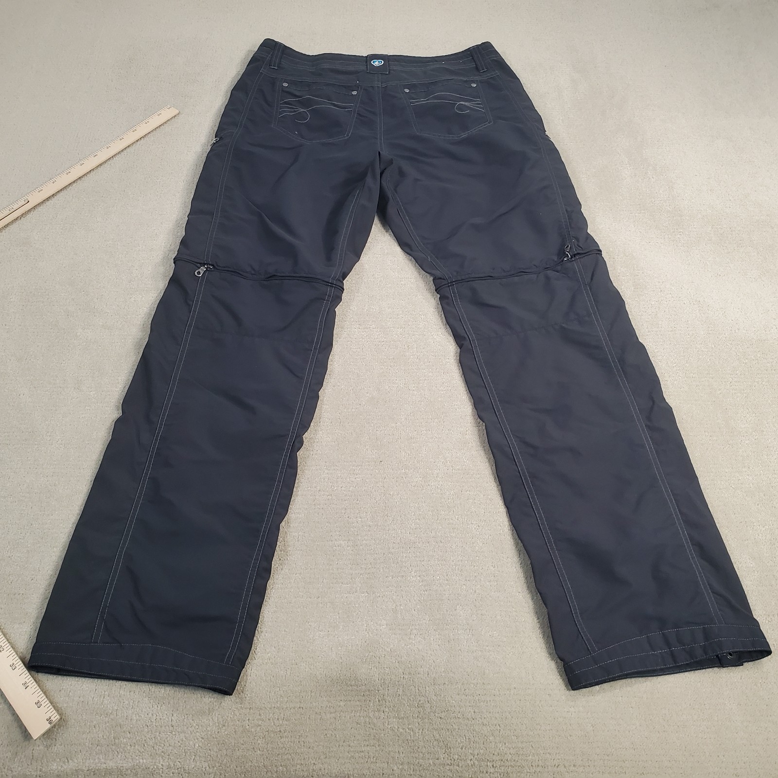 Kuhl Convertible Pants Womens 12 Reg Black Lightweight Hiking Climbing Gorpcore*