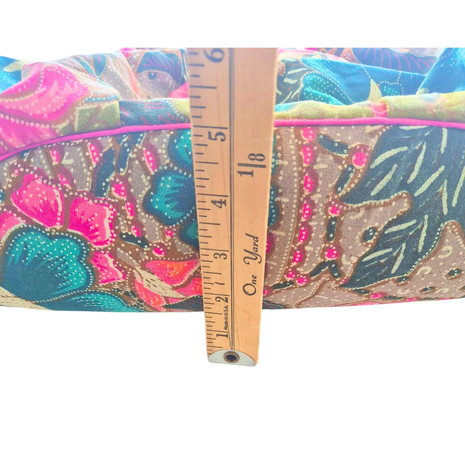 Accessorize Large Canvas Floral Embellished Bag Colorful Beaded Boho Beach