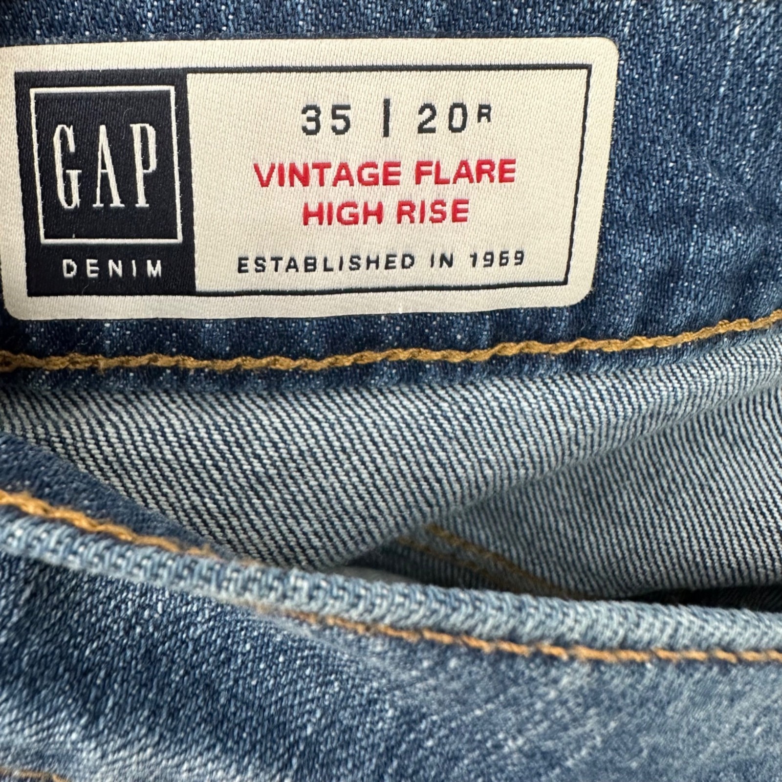 Gap Vintage Flare High Rise Denim Blue Jeans Womens size 20 NEW