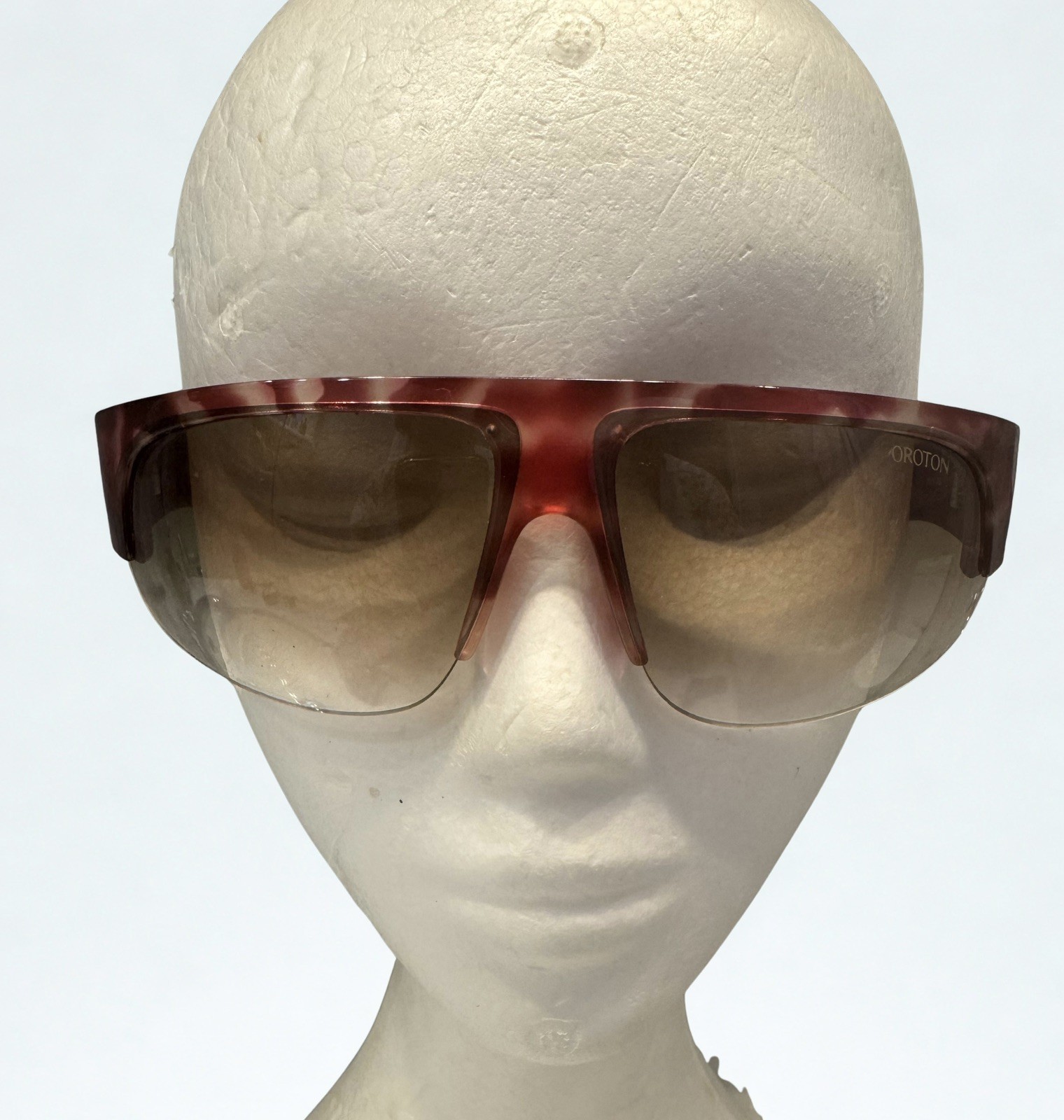 Vintage Oroton Shield Sunglasses Rose Tortoiseshell Brown Gradient 90s Y2K