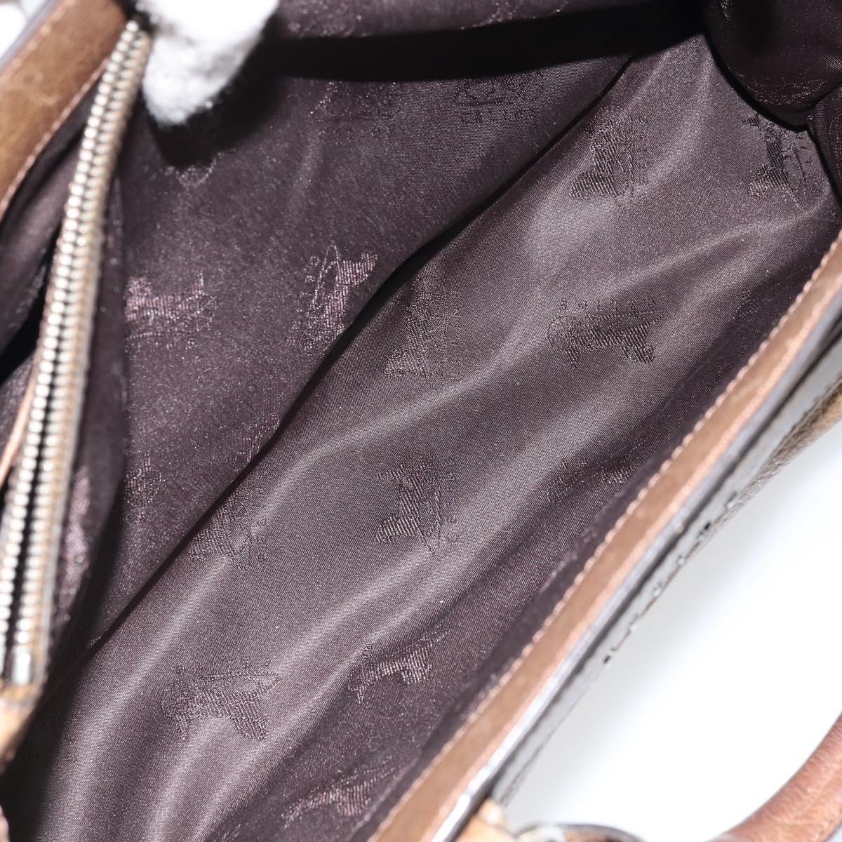 CELINE Boogie bag Hand Bag Leather Brown Silver Auth 166786