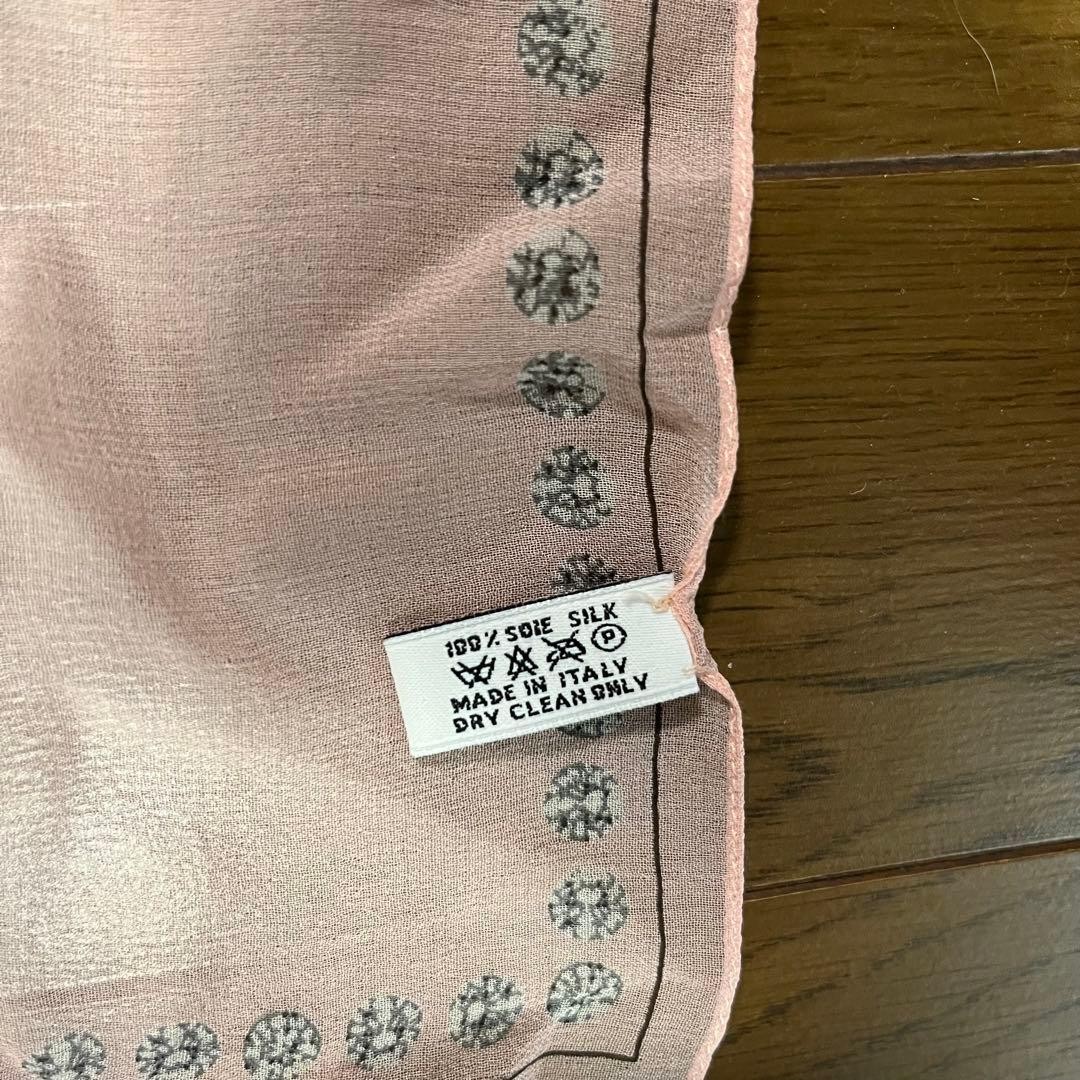 Christian Dior Silk Chiffon Square Scarf Pink 19.7 in Pre owned