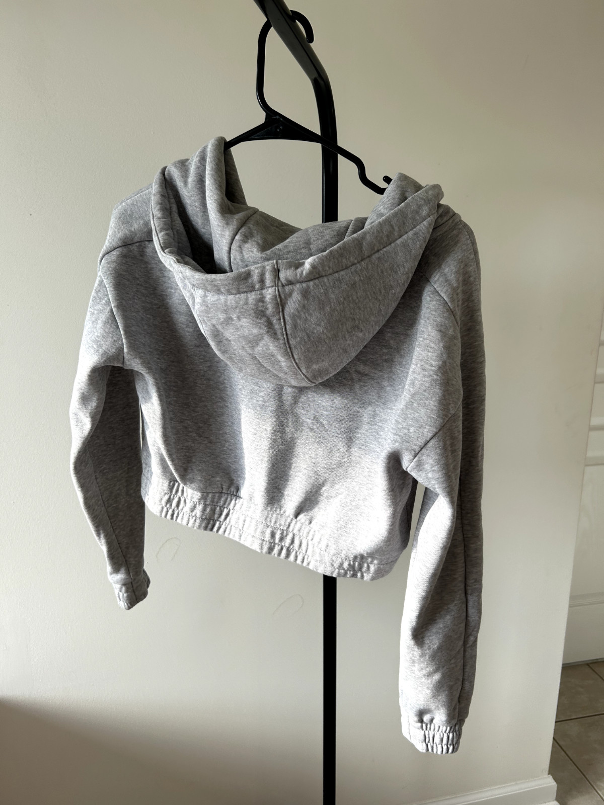 Alphalete Cropped Half Zip Hoodie, Grey, Size XS *see item description*