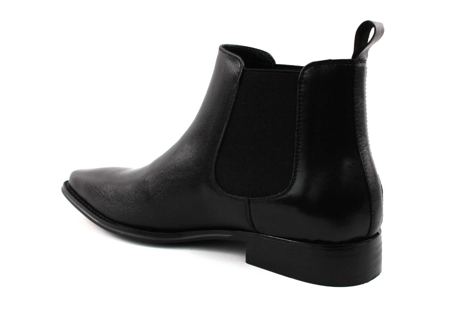 Genuine Leather Black Mens Dress Chelsea Boots Almond Toe Leather Lining AZAR