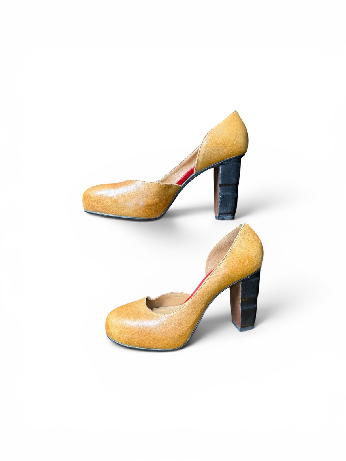 Schuler & Sons Anthropologie Caramel Leather Heels Pumps Women’s 8.5B