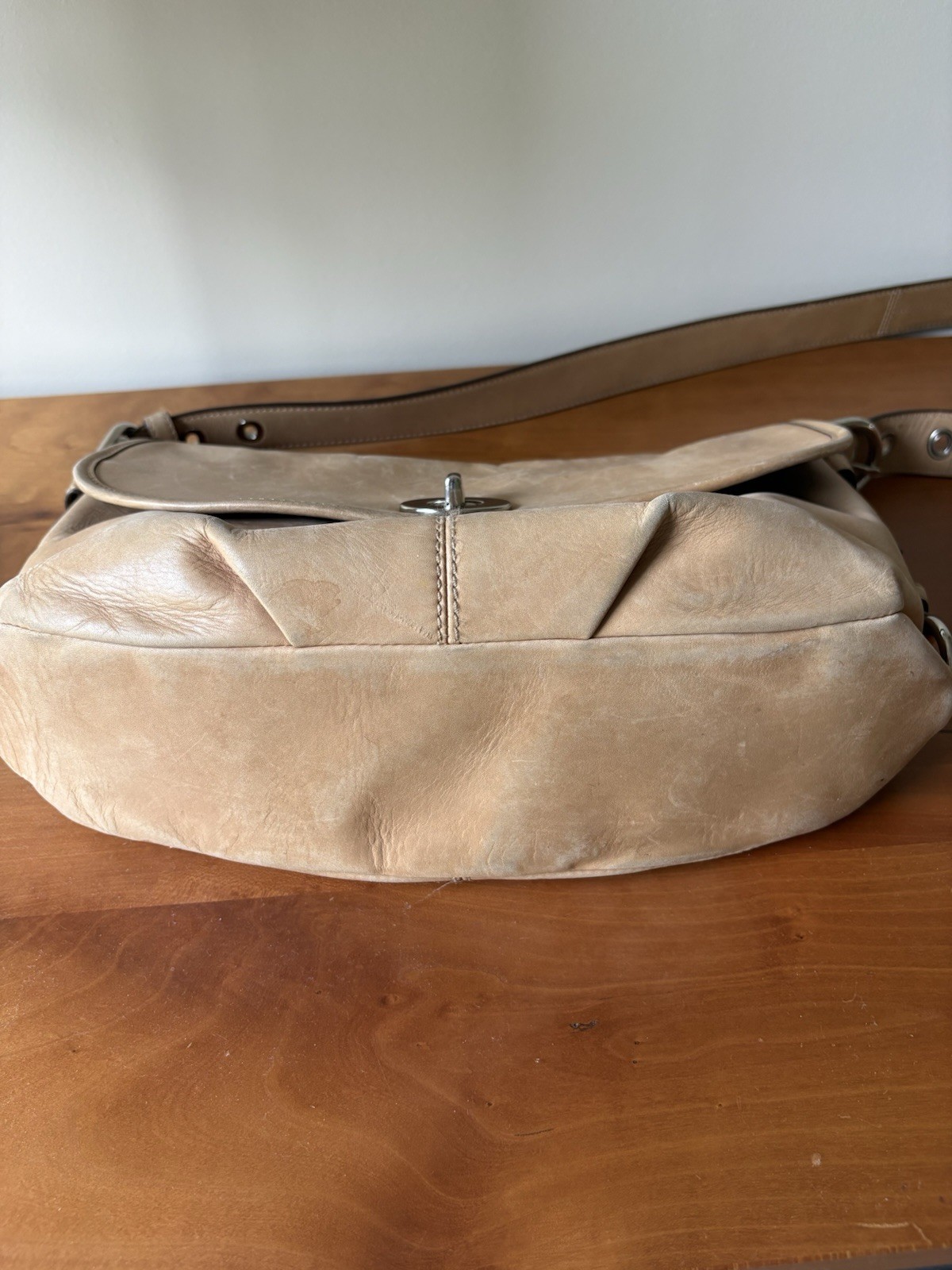 COACH C1069-F15170 Flap Legacy Camel Tan Leather Shoulder Crossbody Duffle Bag
