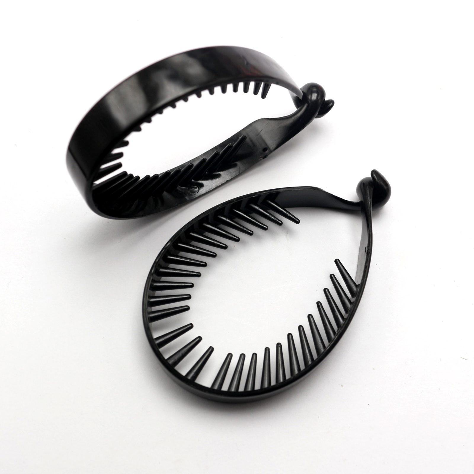 10 Pcs Black Plastic Twisted Ponytail Clip Holder Hair Claw 82mm Bun Maker
