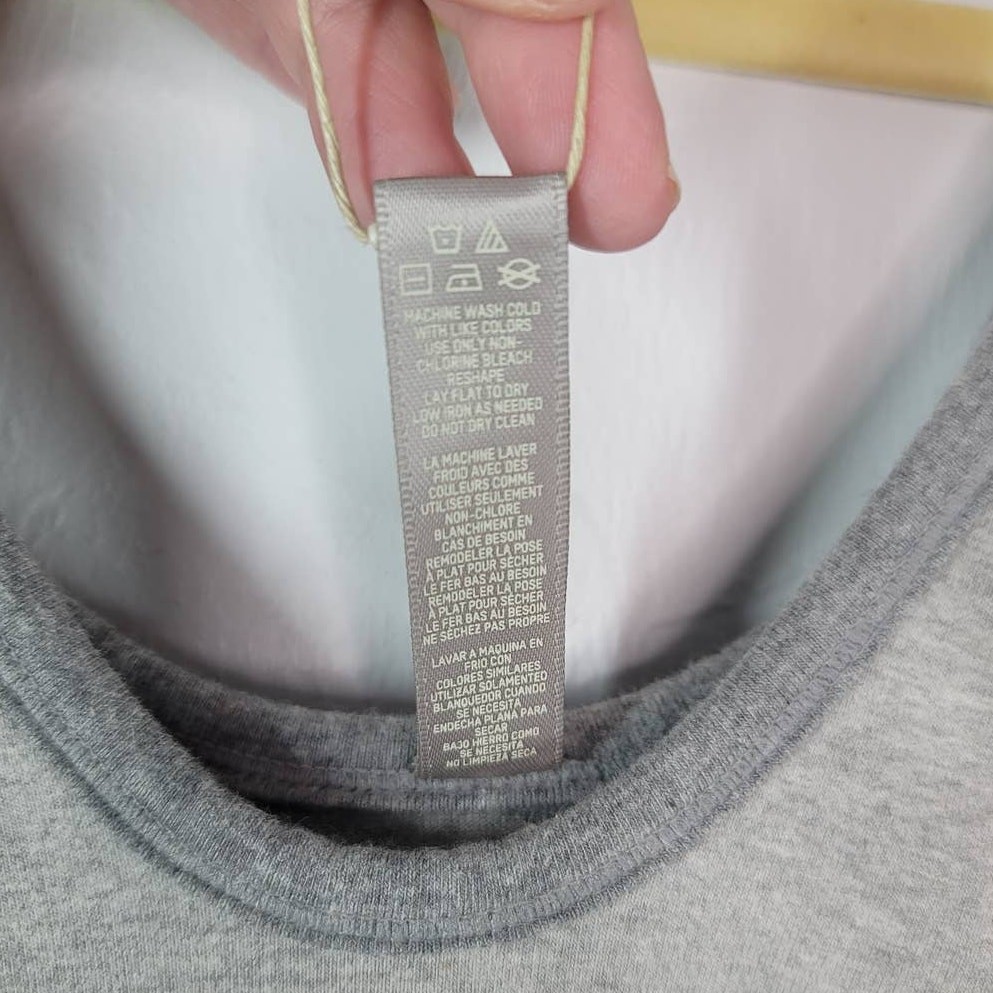 SKIMS Womens Outdoor Basics Scoop Neck Cotton Blend Bodysuit Heather Gray Size M