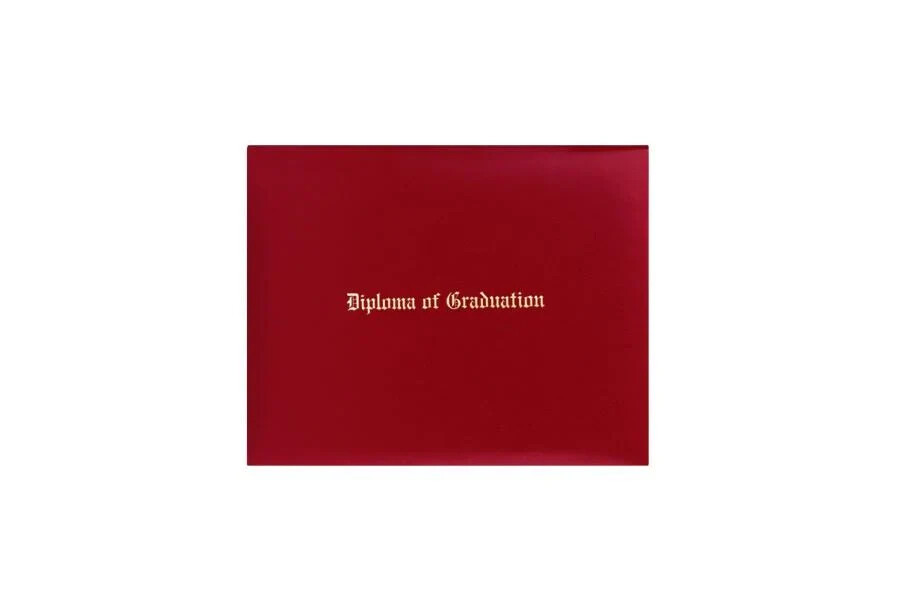 Red Imprinted Diploma Cover – High School Diploma Covers