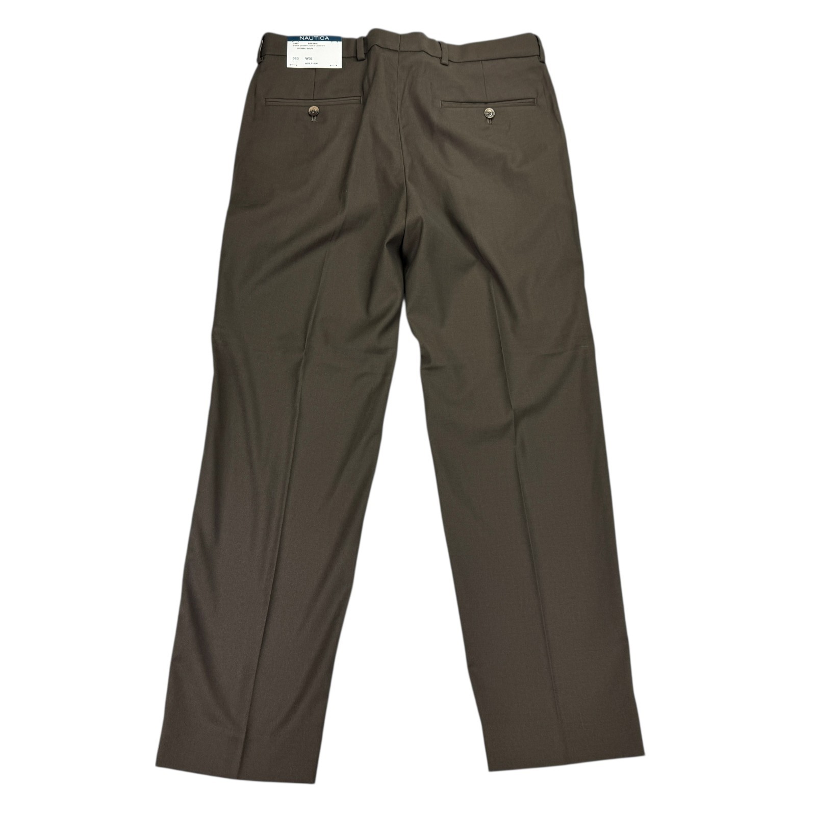 Nautica Mens 2-Piece Modern Fit Active Stretch Solid Suit Brown 38S 32W