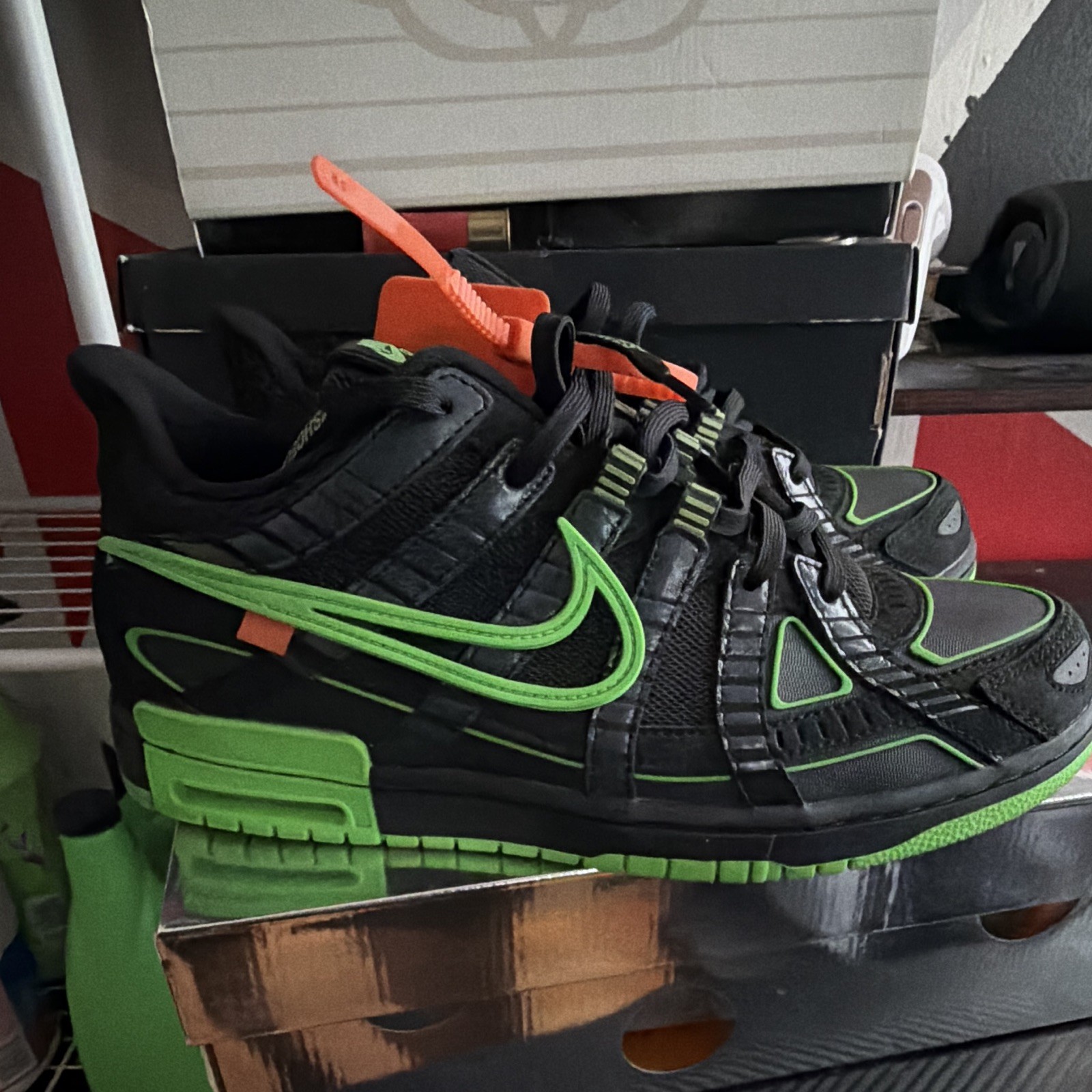 Nike Air Rubber Dunk x Off-White Low Top Green Strike Black/Green CU6015-001