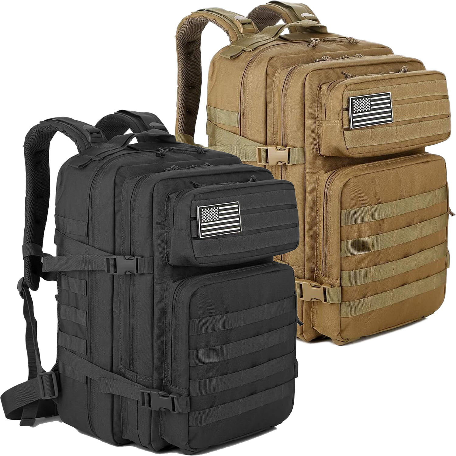 45L Military Tactical Backpack Large Army Men 3 Day Assault Pack Molle Rucksack