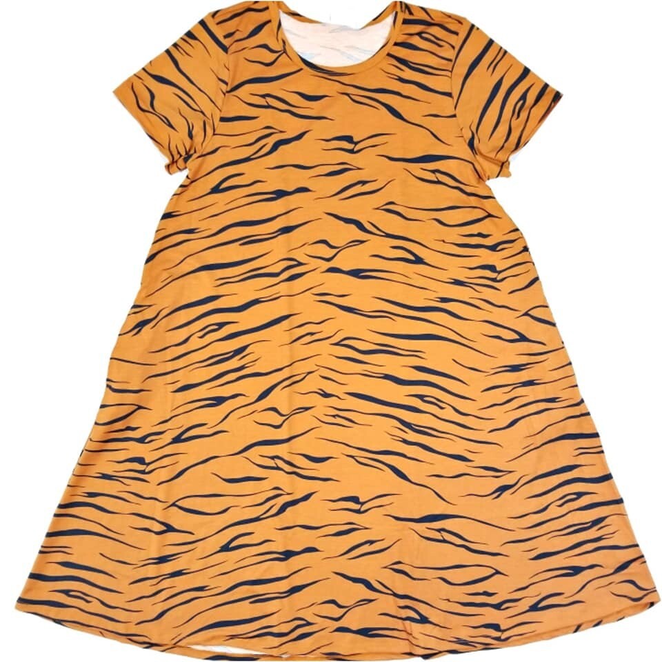 M Medium Womens LuLaRoe Jessie Pocket Dress Animal Print Tiger NEW