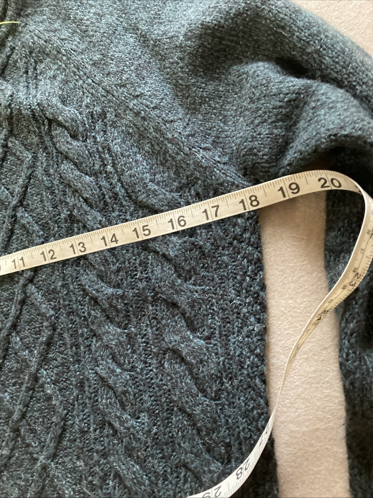 Emerald Isle Dingle Wool Blend Sweater Mens Sz S Blue Cable knit Fishermen