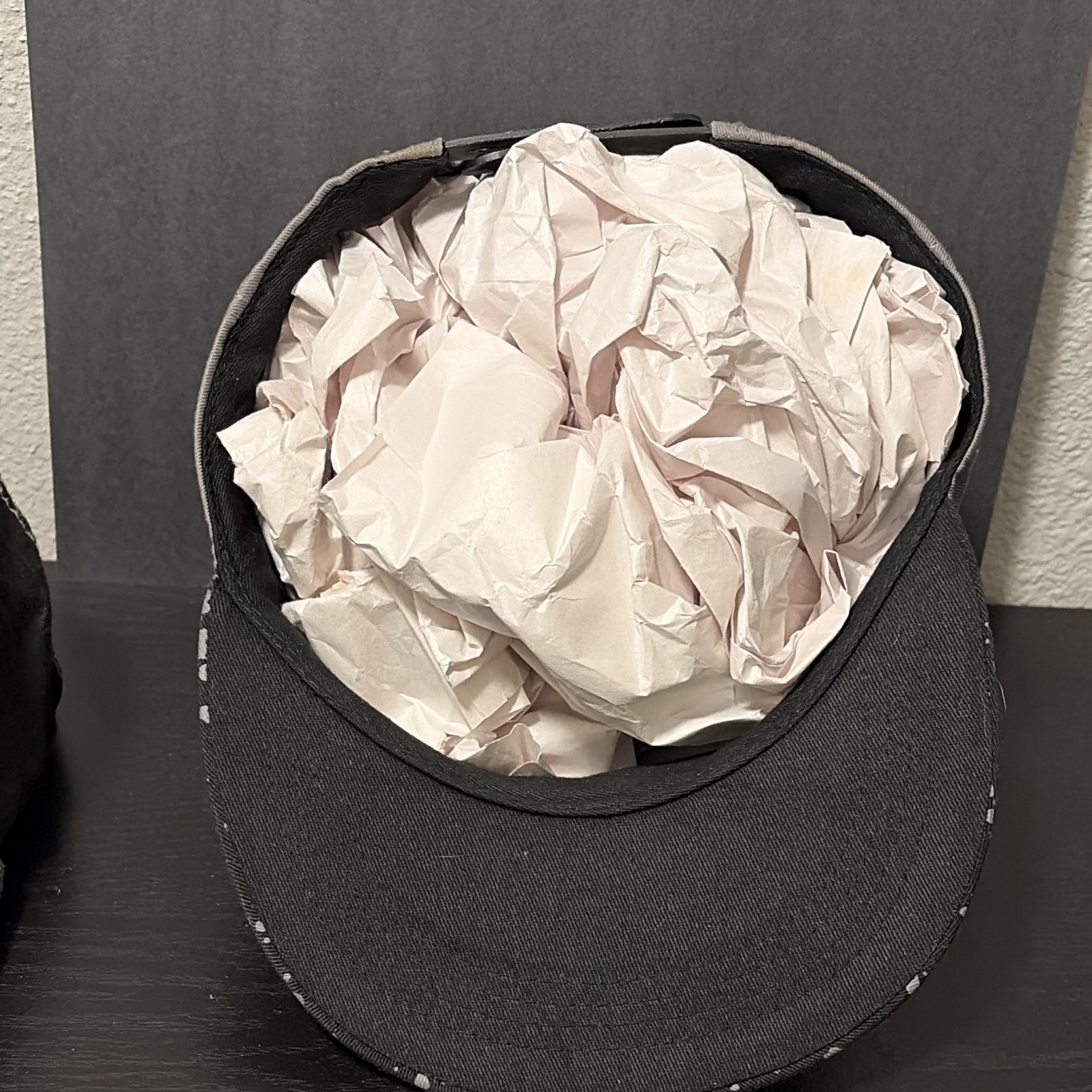 HU$TLE Logo Gray Snapback Hat Cap Adjustable Black Splatter Brim One Size