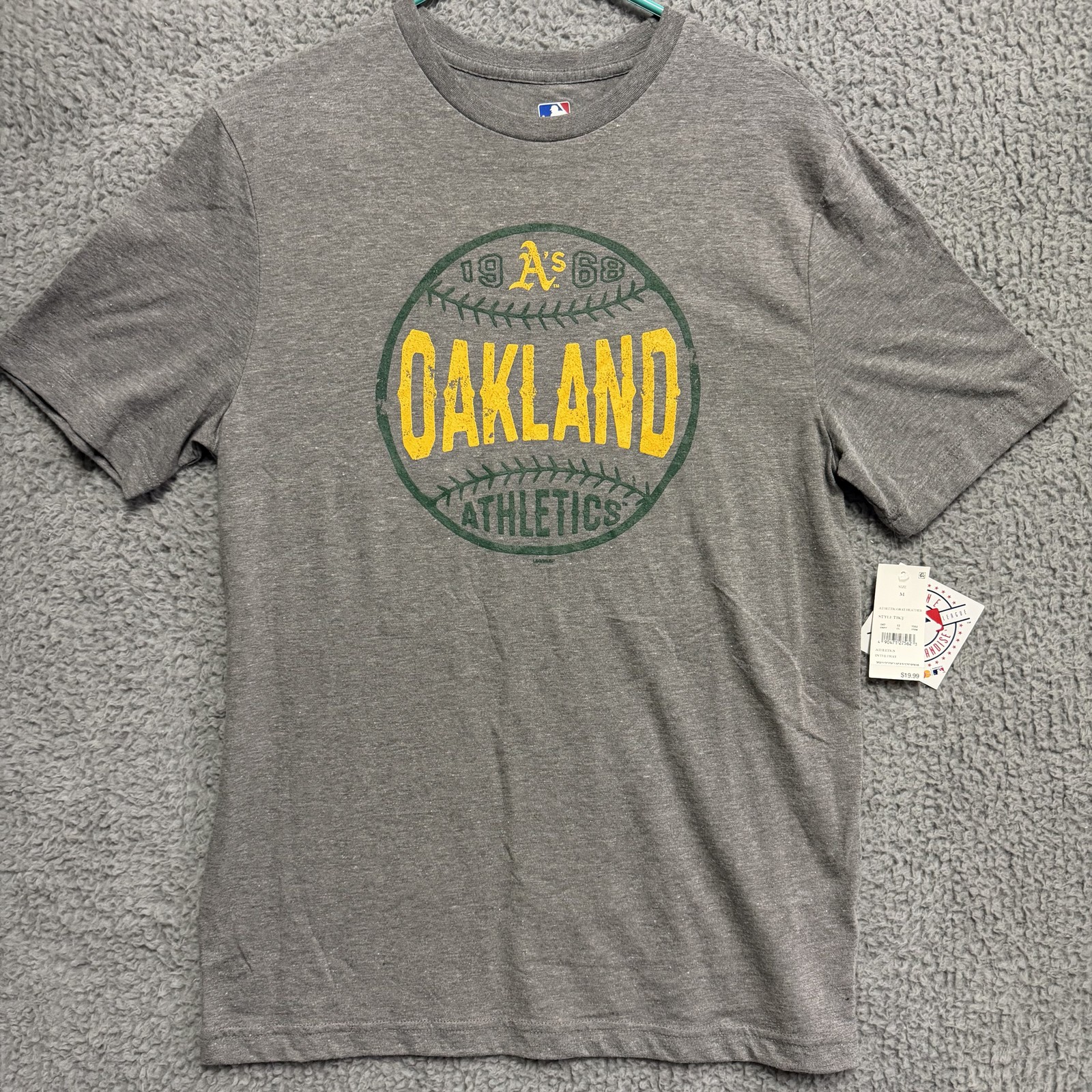 NEW Oakland Athletics MLB Men’s Gray Heather T-Shirt Short Sleeve Size M