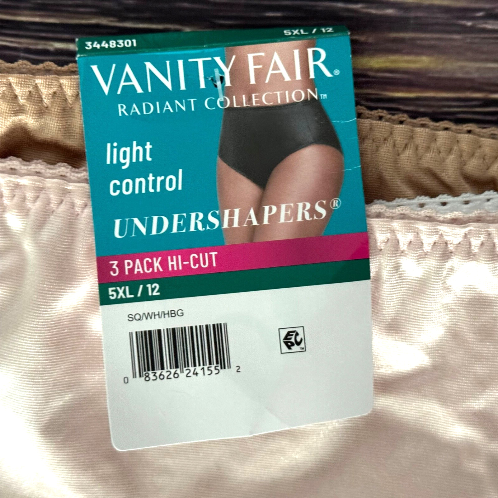 Vanity Fair 3 Pack Plus Size 5XL/12 Radiat Collection Light Control Undershapers