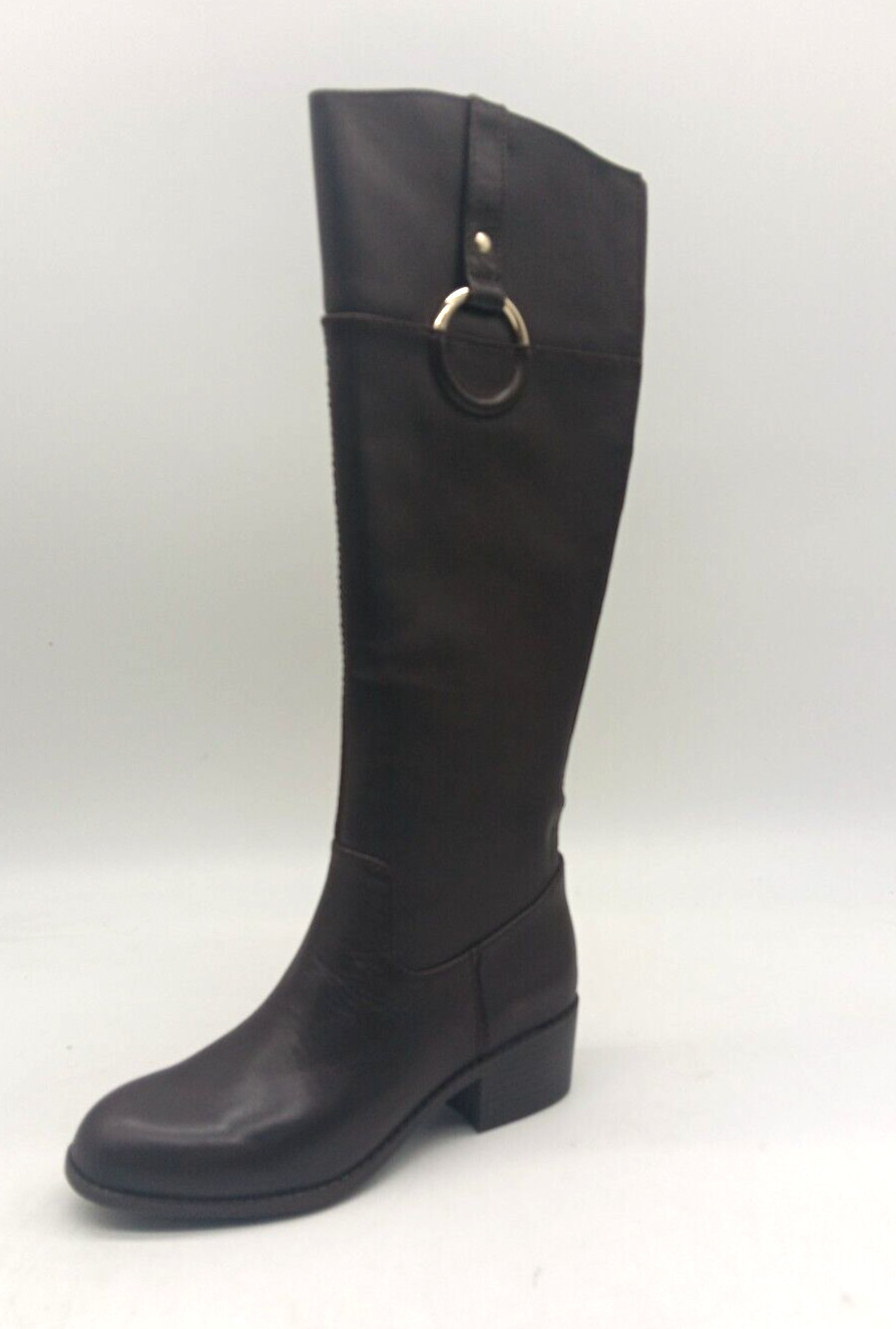 Alfani Briaa Dark Brown Leather Knee High Riding Boot Wmn’s Size 7.5 M