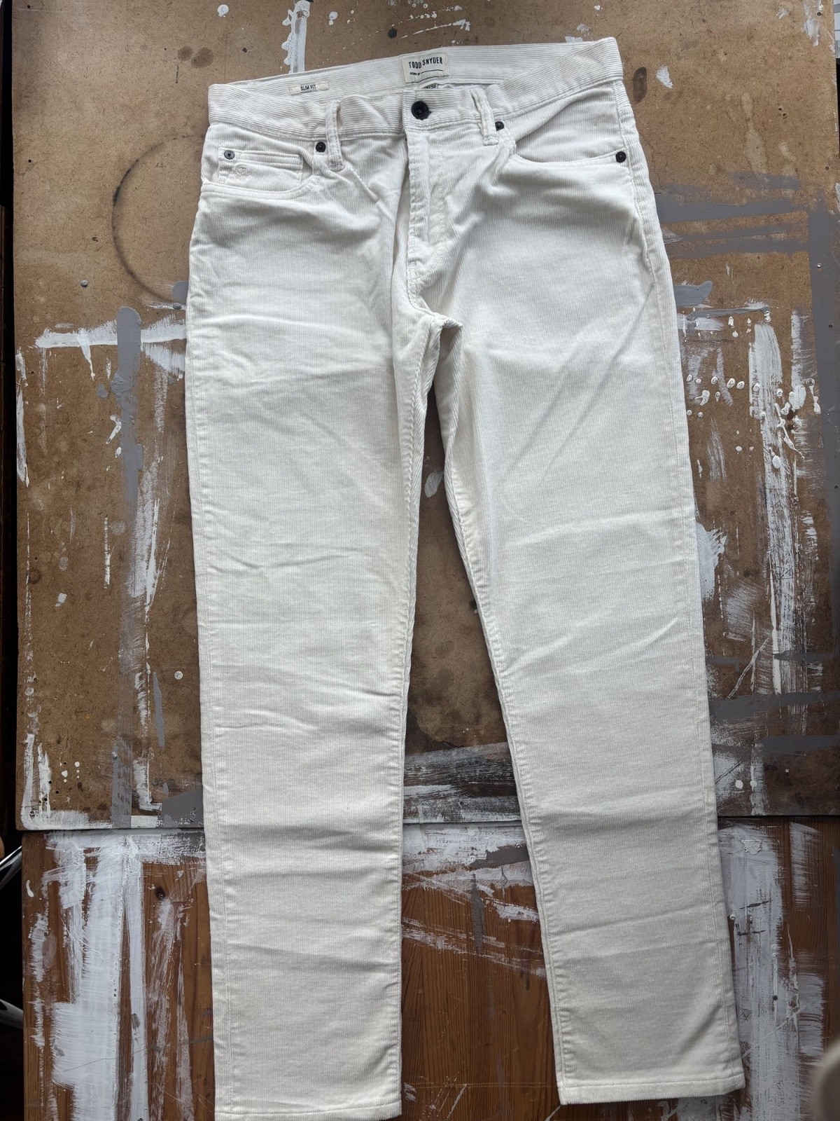 Todd Snyder stretch 5 pocket cream corduroy jeans mens slim 29×30