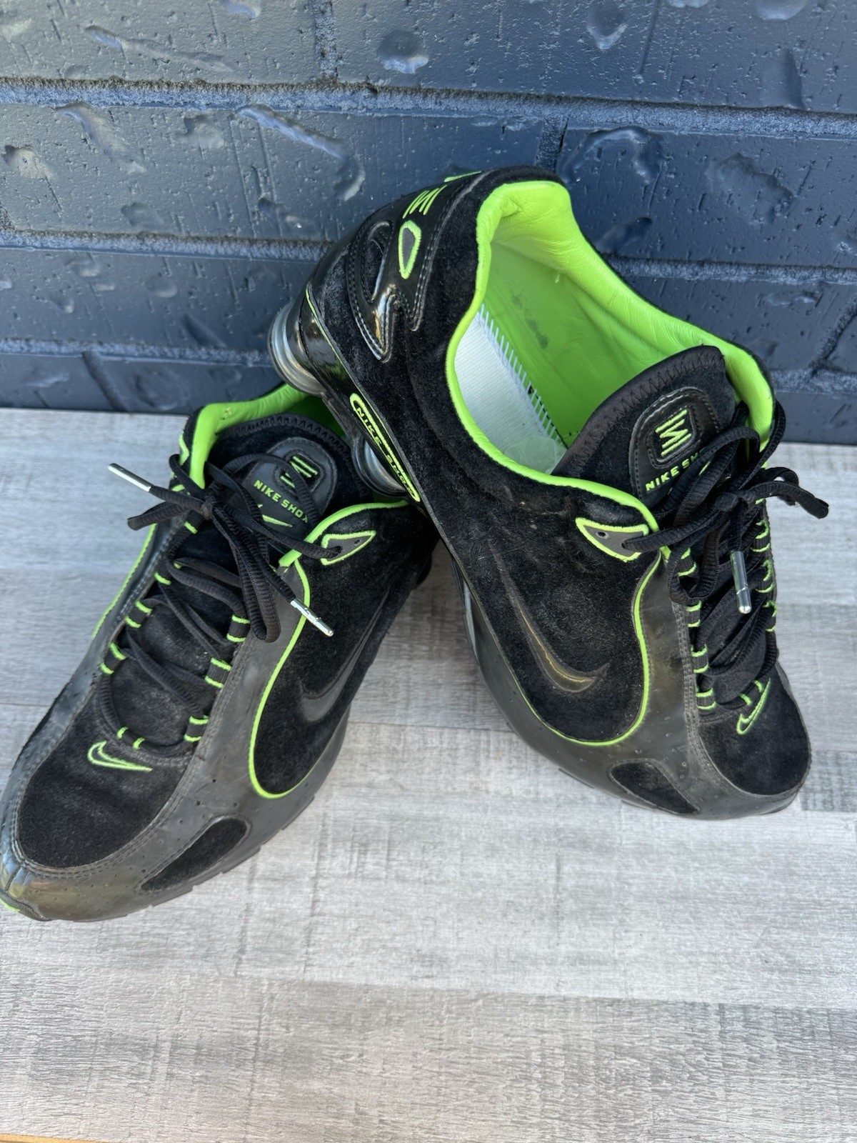 Nike Shox Monster Black Green Sneakers Athletic Shoes Men Size 14 Vintage Rare