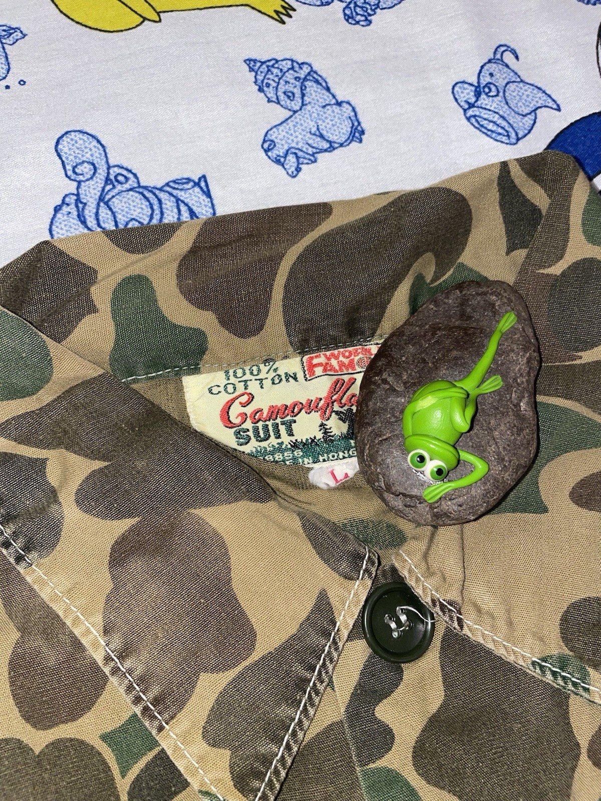 World Famous Camouflage Military Jacket Men’s L Duck Camo Button Front Pockets