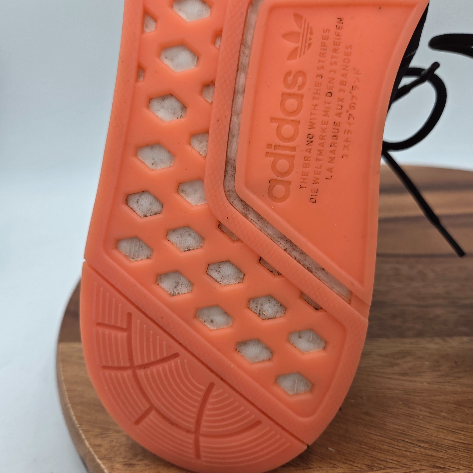 Size 9 – Adidas NMD_R1 Black Beam Orange Women’s Shoes Boost Sneakers