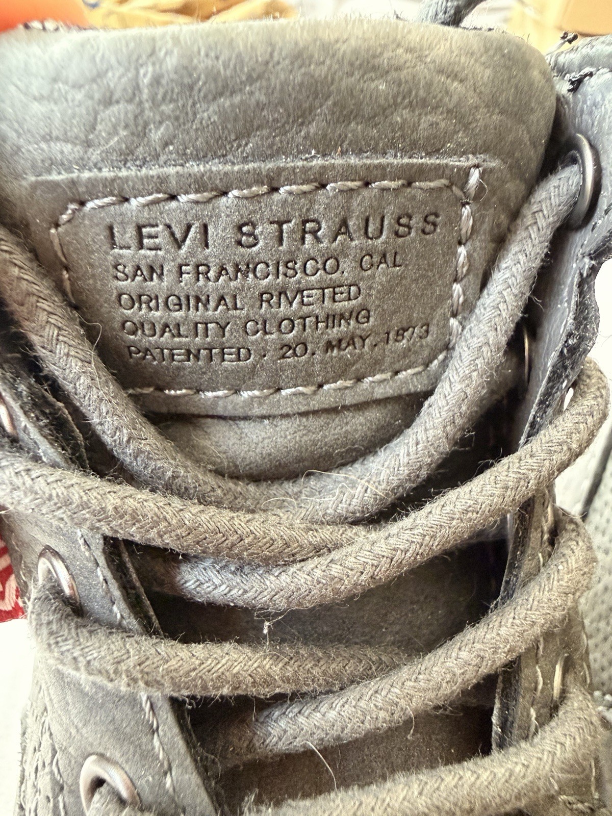 Levi’s Toddler Boys Gray Moc Toe Boots US 5 Red Tab Lace Up