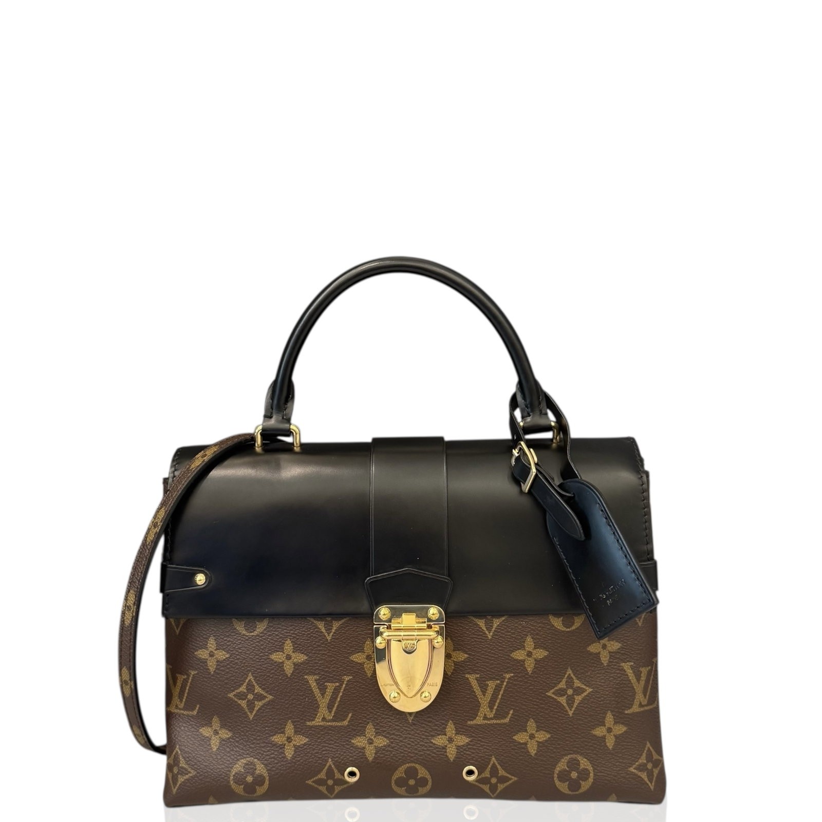 Louis Vuitton One Handle Flap Mm Brown Black Calfskin Monogram (ws012626g5)