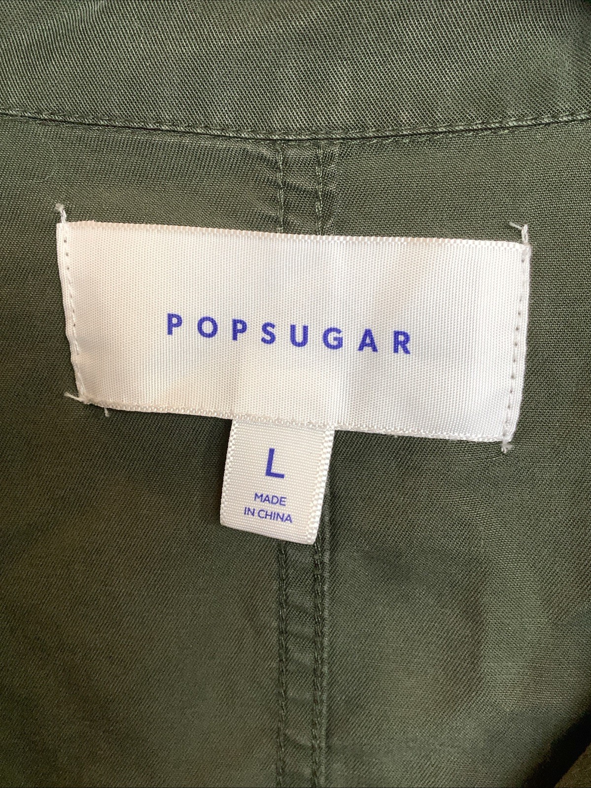 Popsugar Forest Green Lace Up Snap Button Womens Large Lightweight Jacket