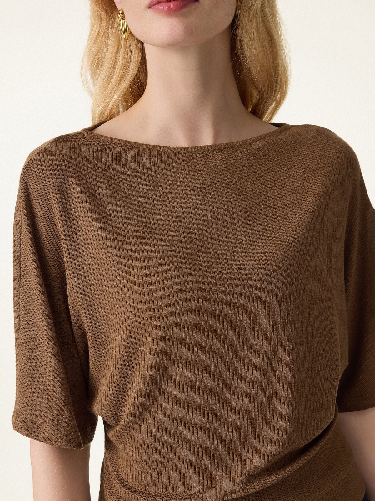 OGL Soft Ribbed Boatneck Relaxed Top