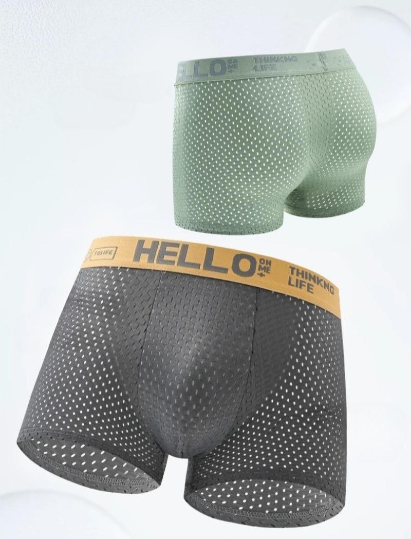 6 Pack Men’s Mesh Boxer Briefs Ice Silk Breathable Seamless Underwear Plus 4XL