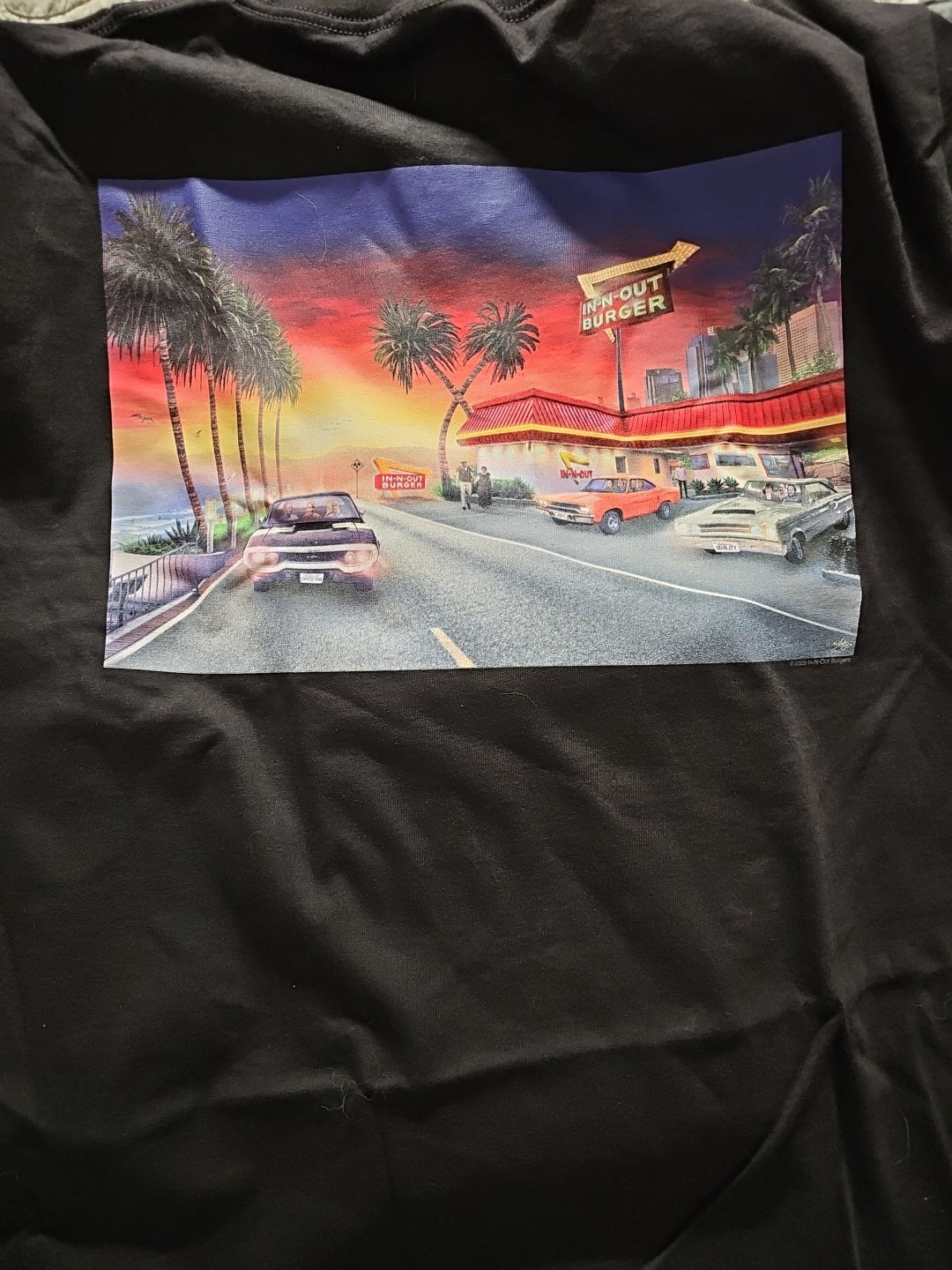 2025 In N Out Burger Beach Cruise T-Shirt Black XL California NEW Genuine (B4)