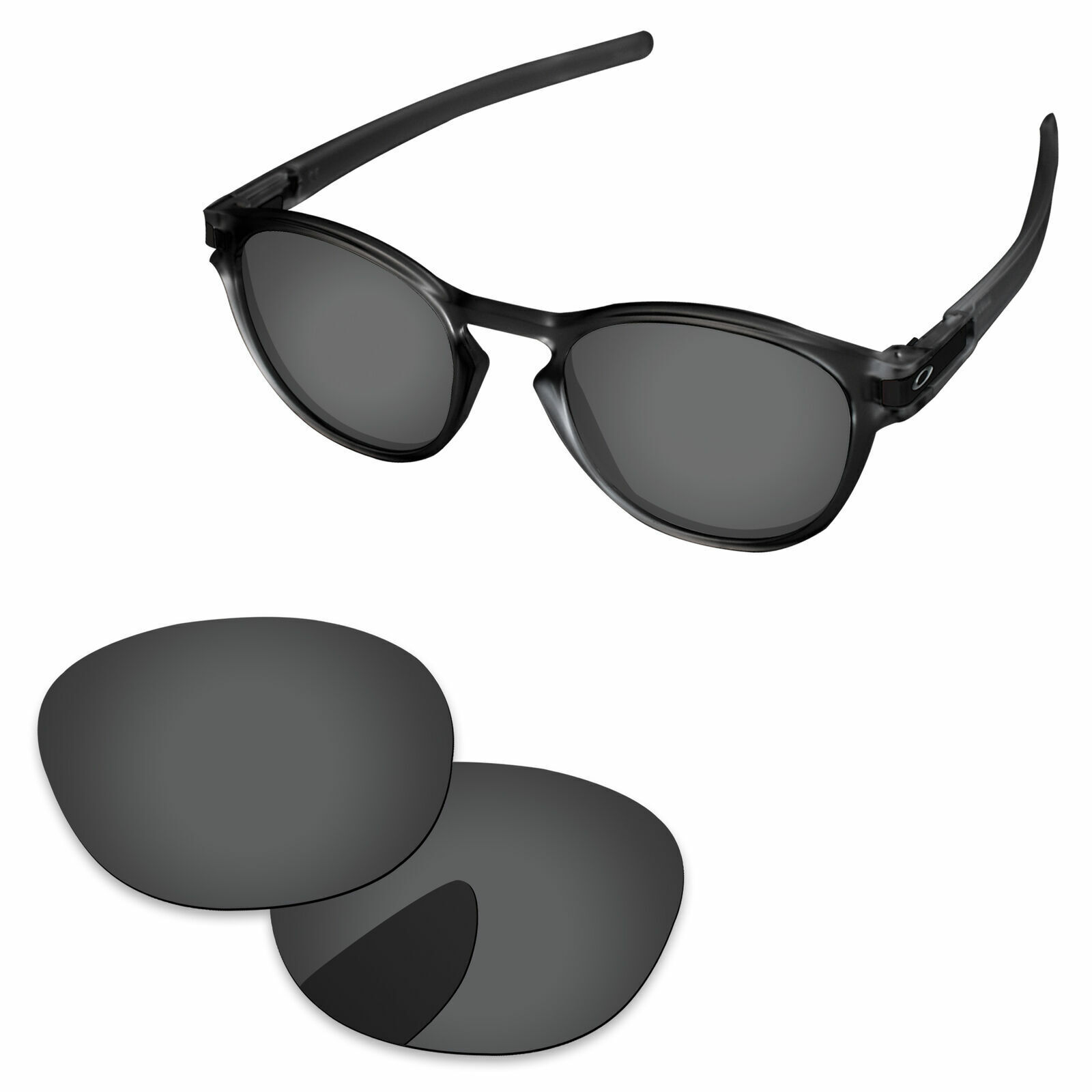 Lenslog Stealth Black Polarized Replacement Lenses For-Oakley Latch OO9265