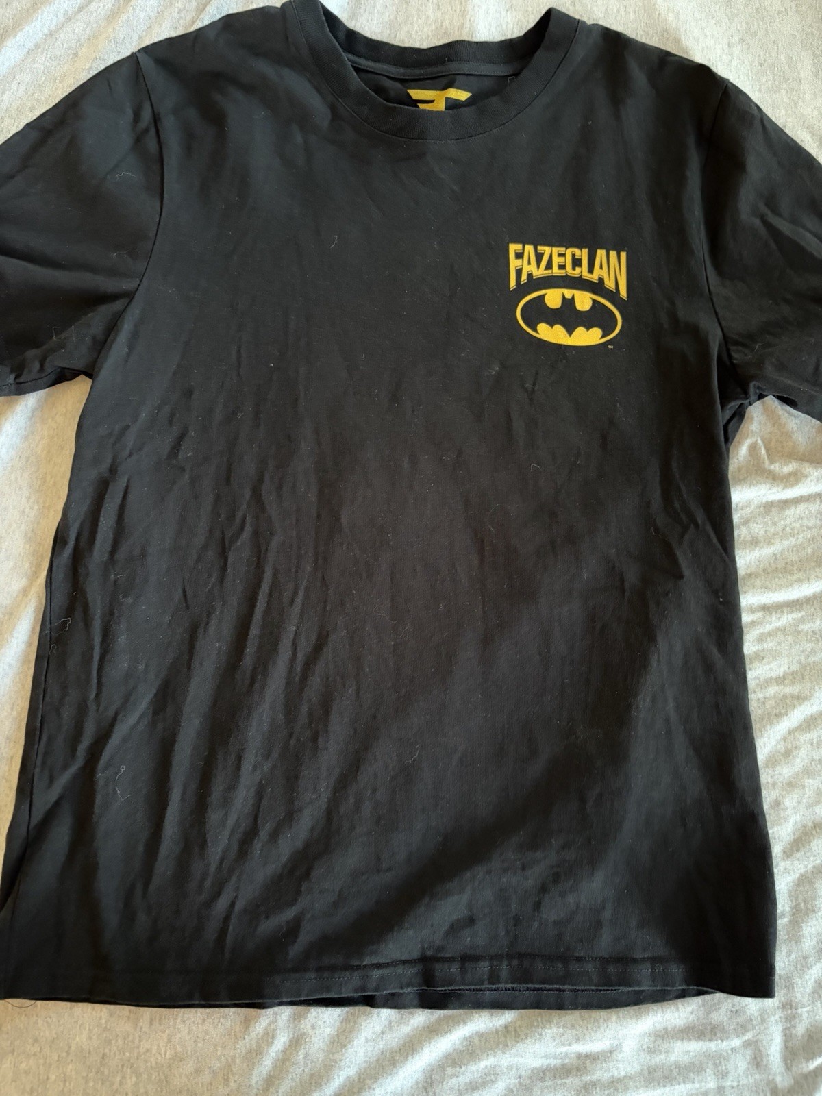 FaZe Clan Men’s M Black Batman DC Graphic Print Logo Crew Neck T-Shirt