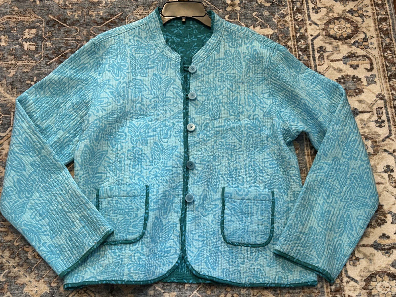 Casual Studio Reversible Quilted Jacket Women’s Size Large EUC