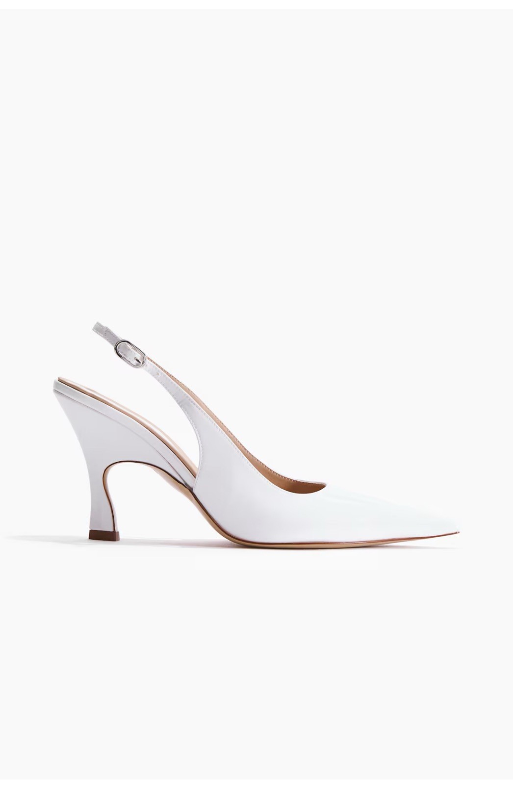 Stella McCartney x H&M Collab White Pointed Slingback Heels Size EU 39/US 8 NIB