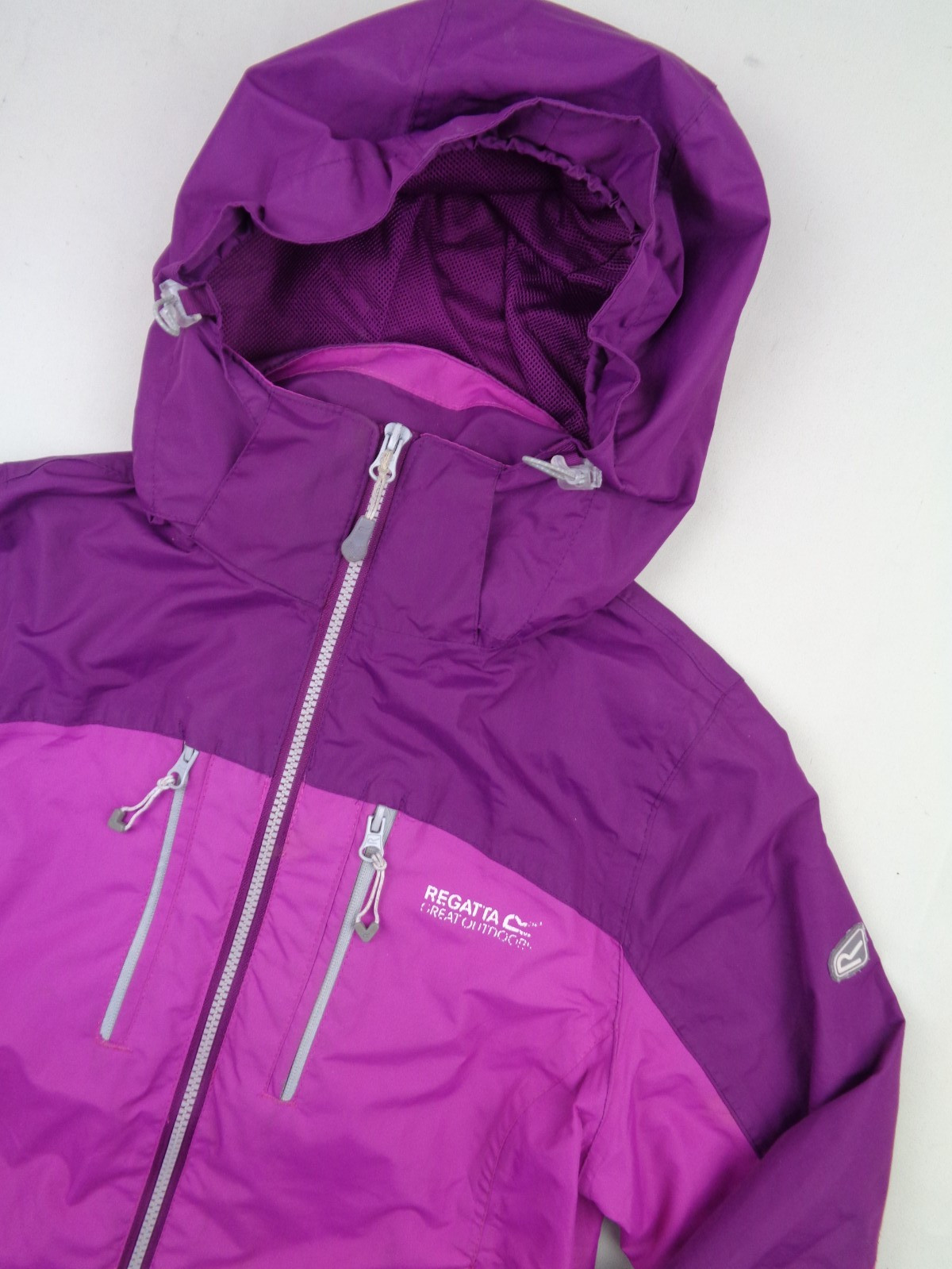 Regatta Waterproof Jacket Womens UK 10 Purple Lightweight Hooded Raincoat