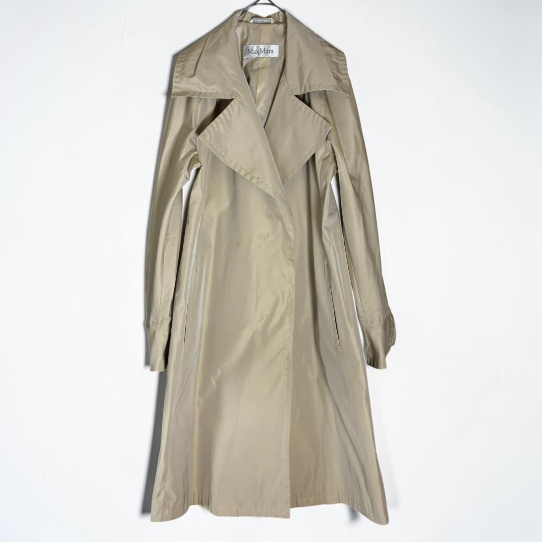 Max Mara Trenc Coat, Women’s, Polyester, Beige, Size XS