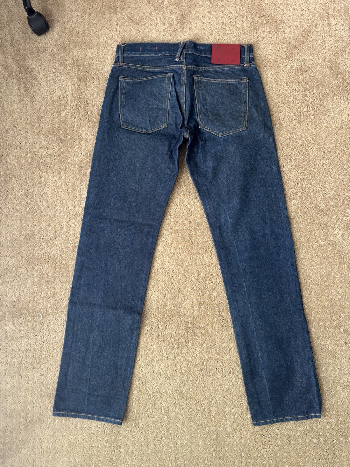 KATO HIROSHI Hammer Straight Raw Selvedge Dark Blue Jeans size 30
