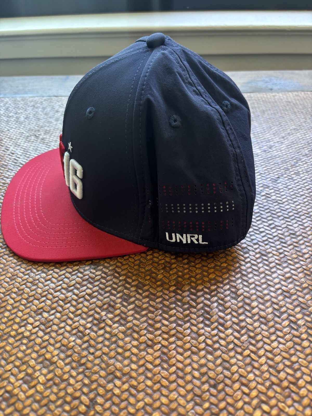 UNRL GIVE16 Navy/Red Solid Men’s Baseball Cap Hat M/L “Leave a Legacy”