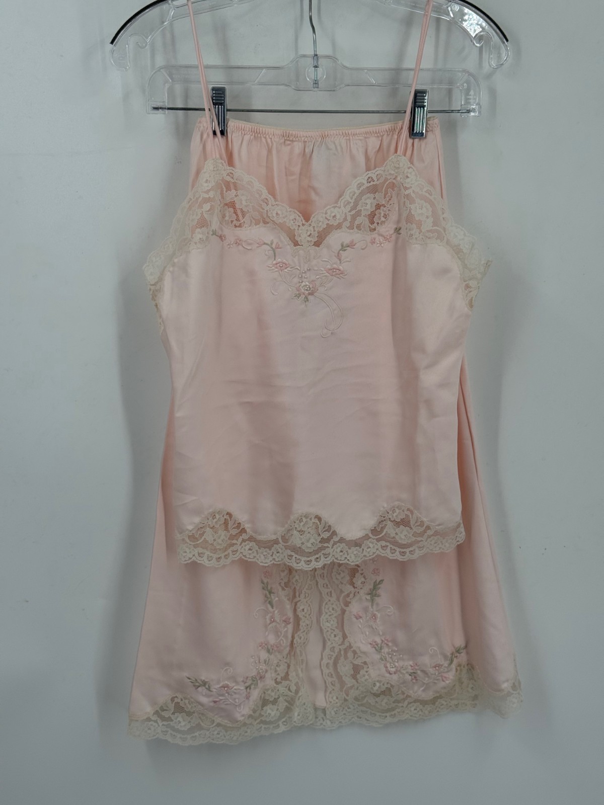 Vintage Sara Beth Camisole & Skirt Slip Pajama Lingerie Set Women’s Size Small