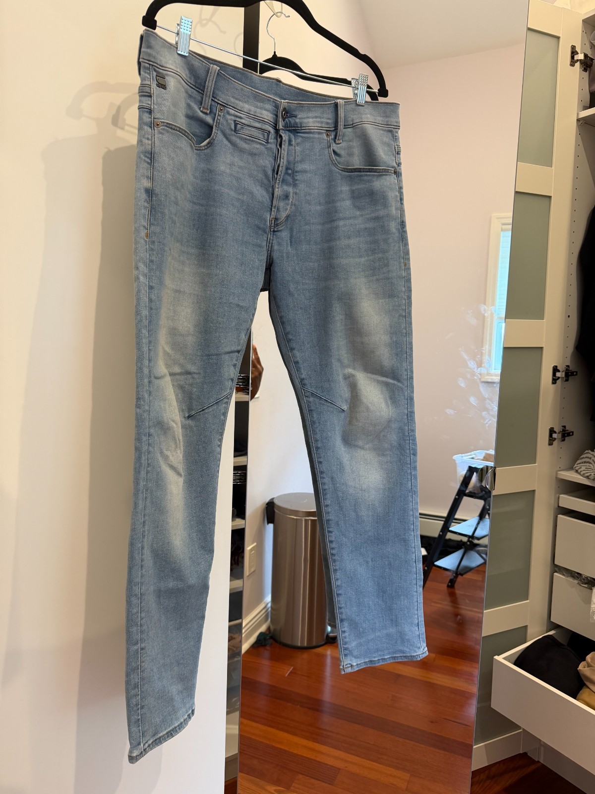 GSTAR MENS JEANS LIGHT BLUE SIZE 35/32 SLIM FIT VERY GOOD CONDITION