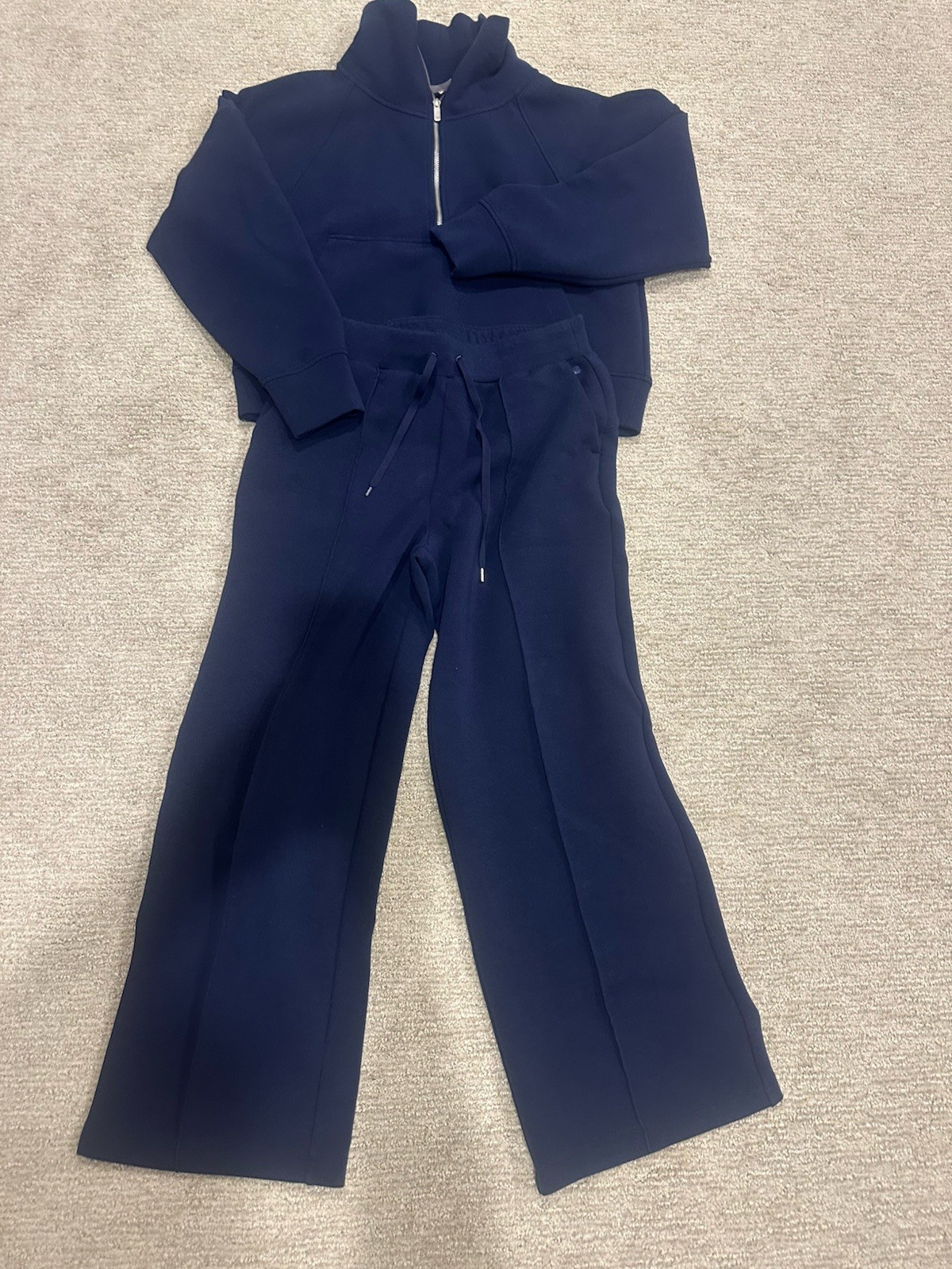 Calia Women’s Two Piece Half Zip Scuba Sweatsuit Pants Sweatshirt Size S/M Navy