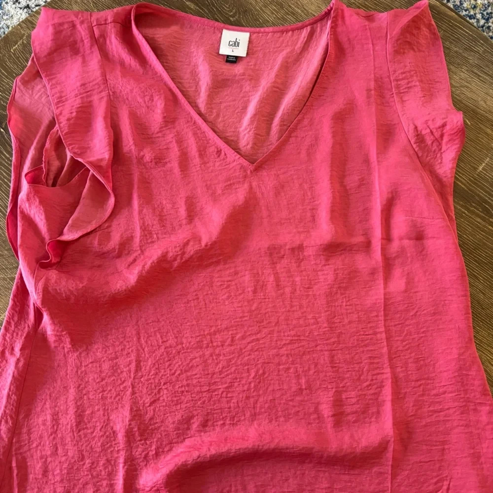 Cabi Pink/Fuscia Butterfly Sleeve/Sleeveless Blouse NWOT