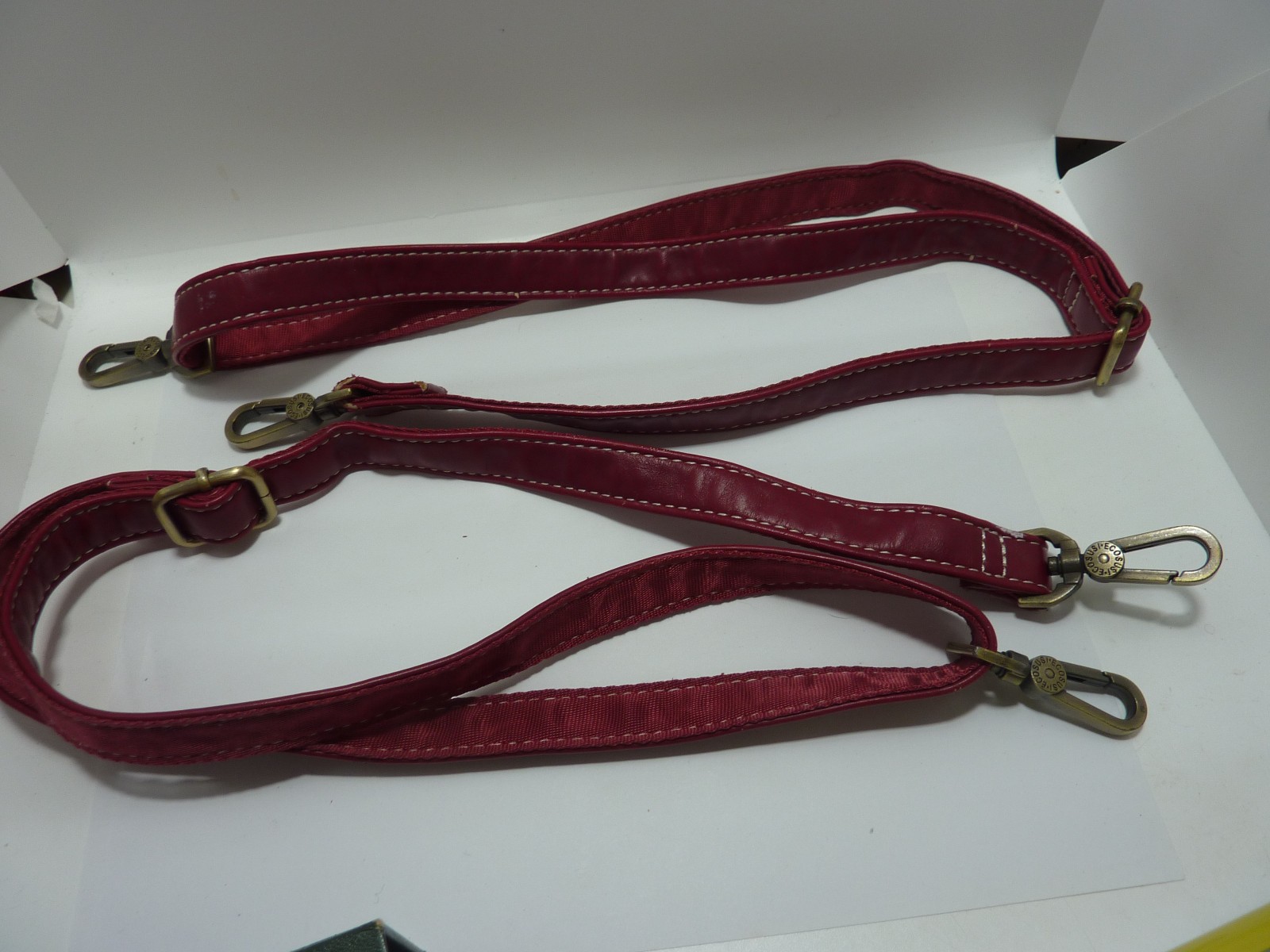 2 CHERRY RED Ecosusi Leather Replacement Shoulder Purse Handbag Adjustable Strap