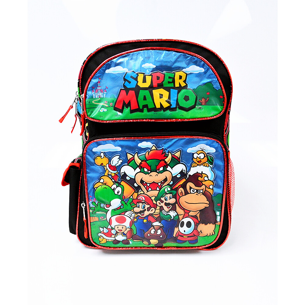 Nintendo Super Mario 16″ Large School Backpack with Lunch Bag, Mario Book Bag