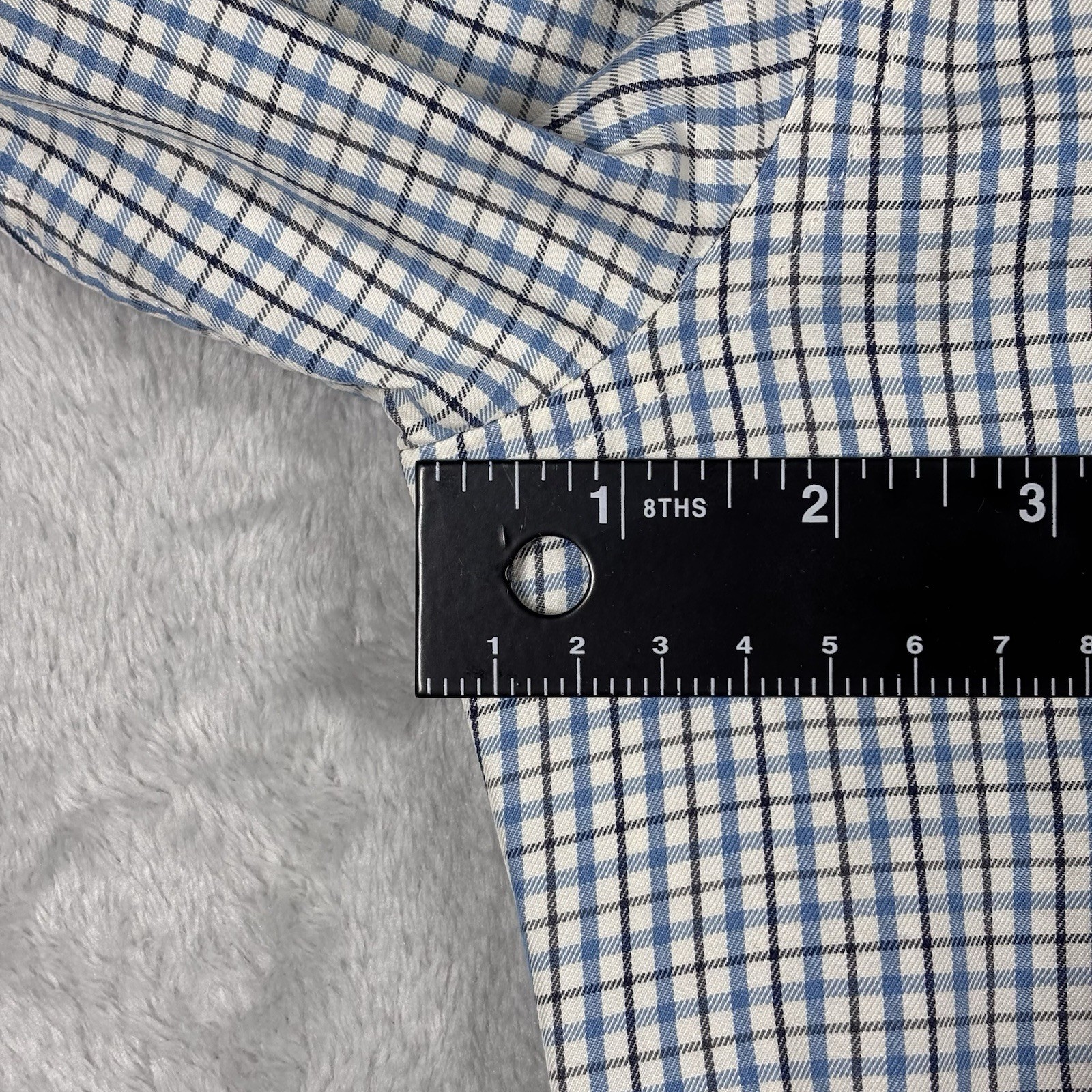 Loro Piana Long Sleeve Button Down Shirt Men’s Size XL Plaid Blue Made In Italy