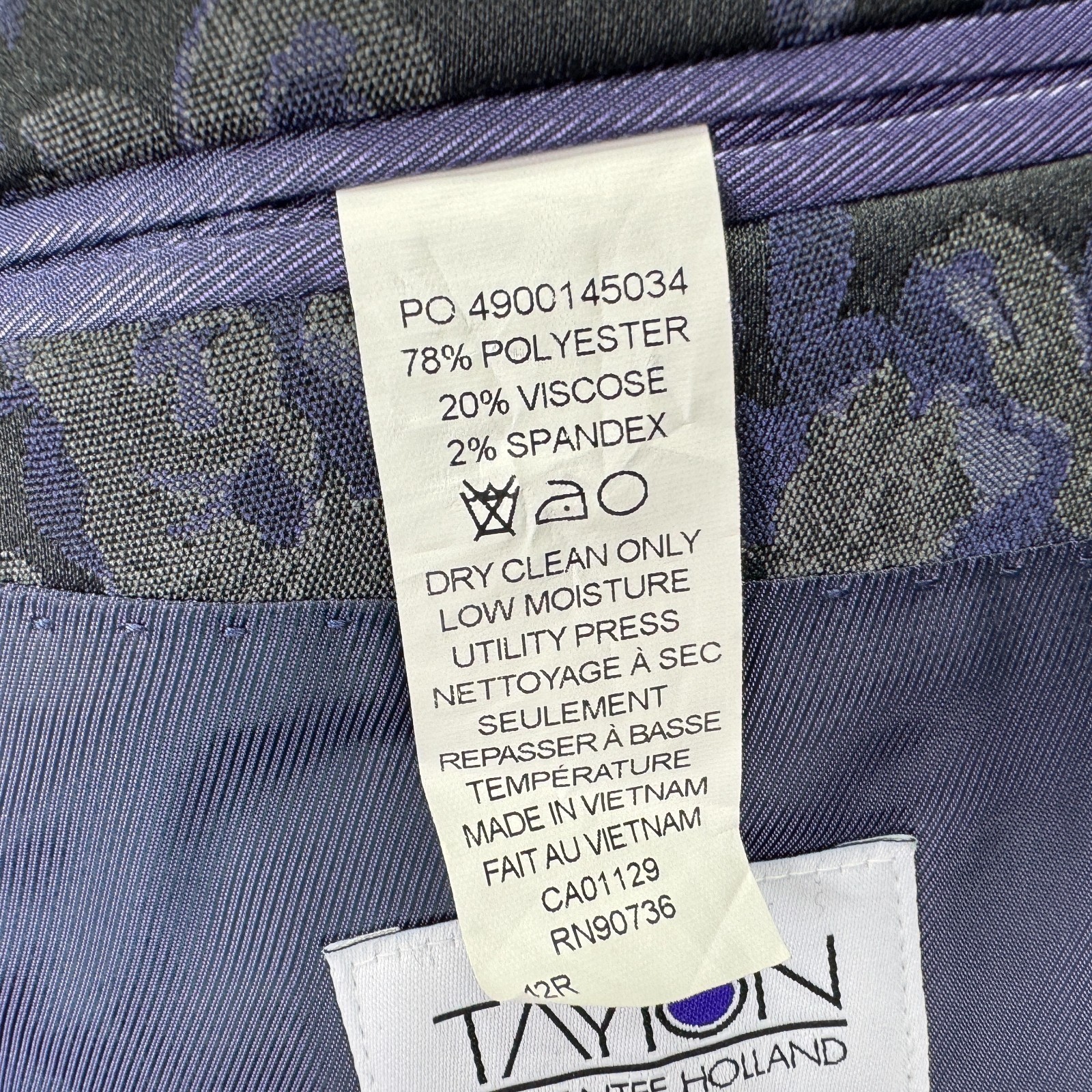 Tayion Collection Men’s Classic-Fit Floral Jacquard Dinner Jacket -Purple -42 R